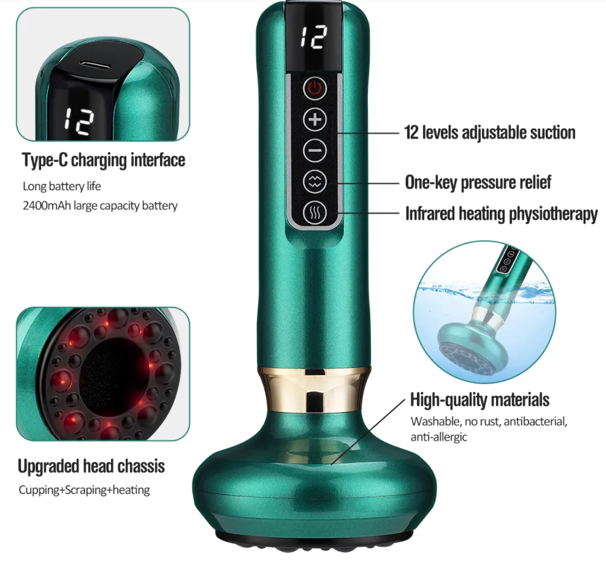 Electric Cupping & Gua Sha Massage Device