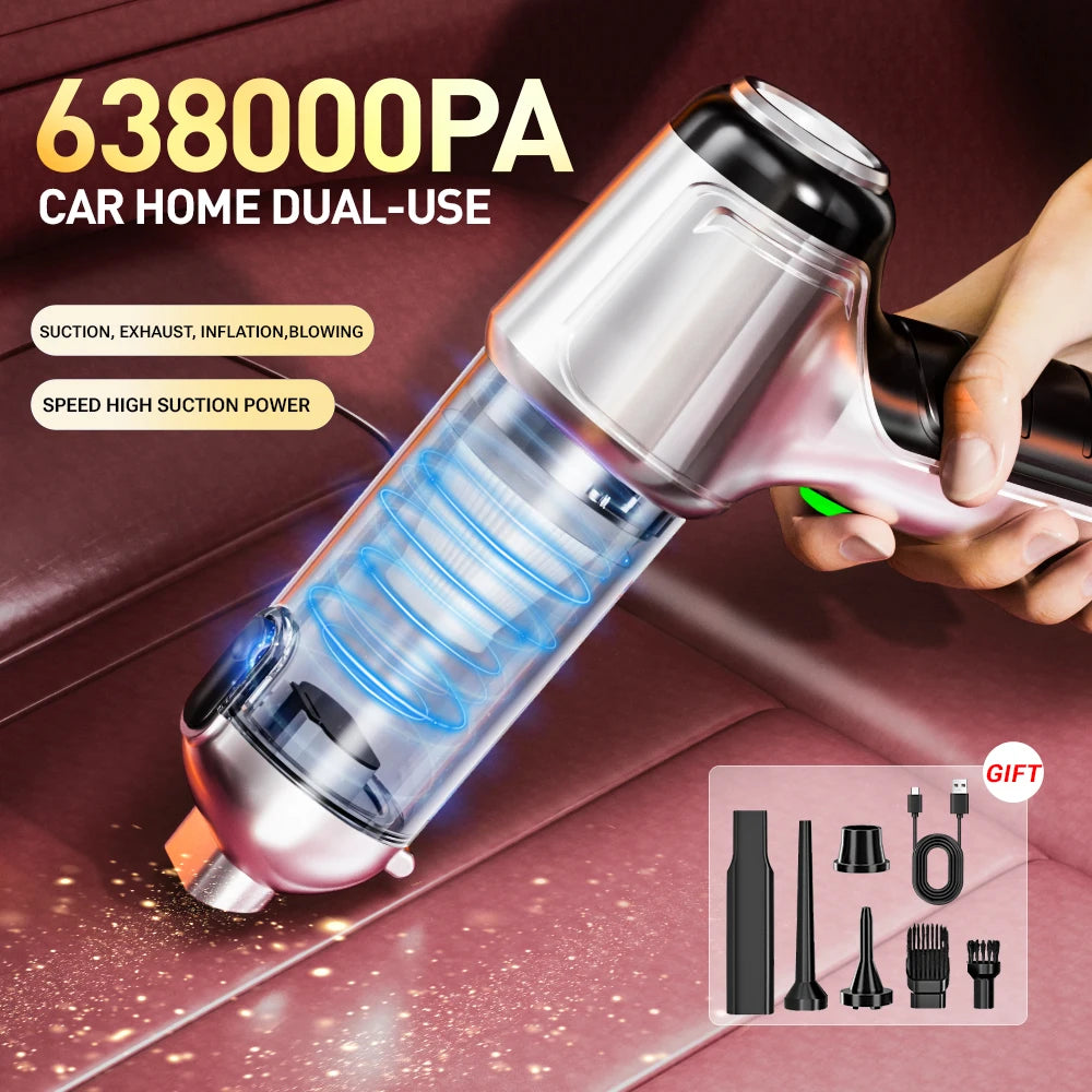 SZUK 638000Pa Car Vacuum Cleaner Portable Handheld Wireless Machine Mini Vacuum Cleaner Strong Suction Car Vacuum Cleaner