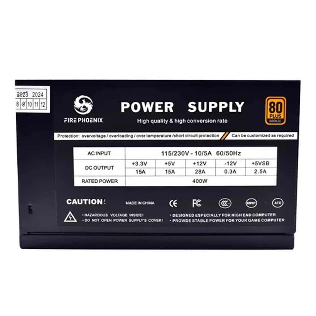 Atx Gamer Power Supply For Pc 80 Plus Bronze 400W 110V/220V Black Bk-f400