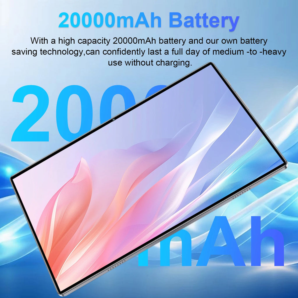 2026 Global Version Tablet Android 5G New 10.36Inch Tablet Android 16GB RAM 1TB ROM 20000mAh 14-Core Android 13 WiFi Dual SIM Network Bluetooth WPS GPS