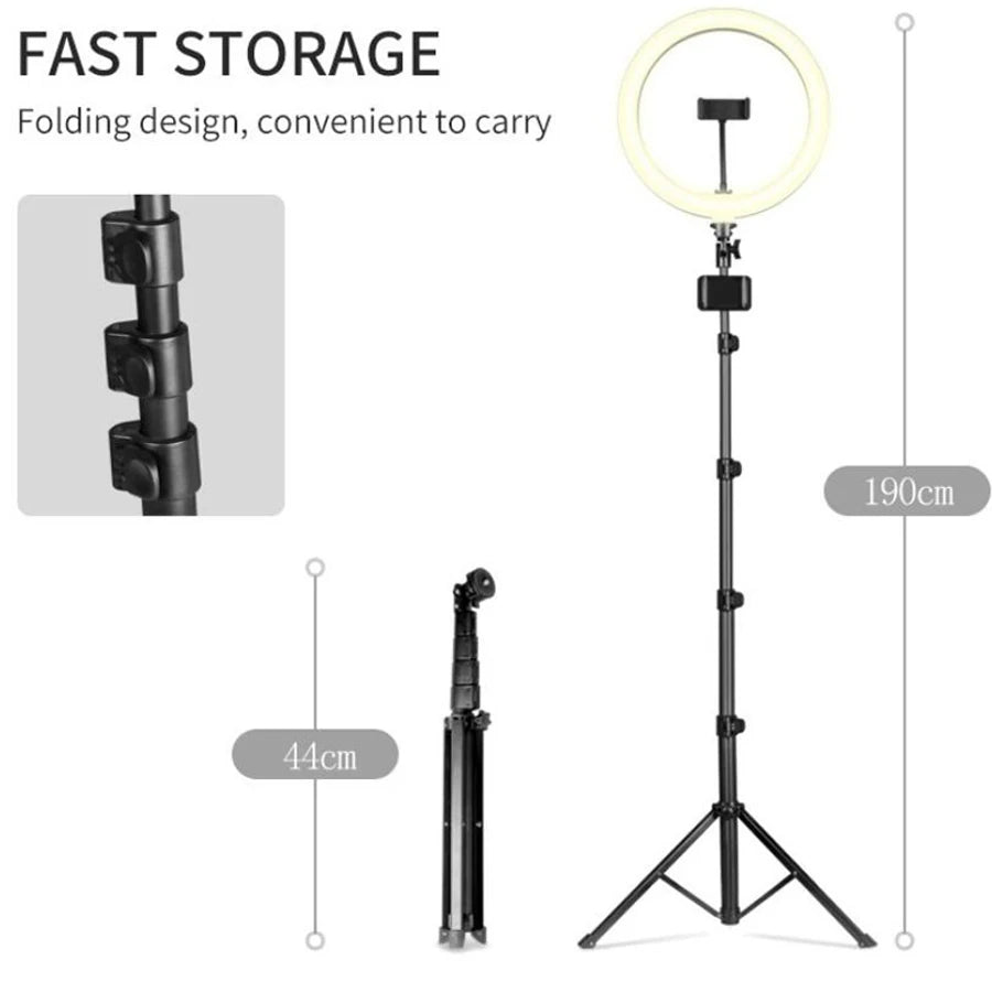 32cm 12" Ring Light Selfie Ringlight for TikTok Photography,Color Temperature 3000-6000K 54'' Extendable Tripod Stand for Live