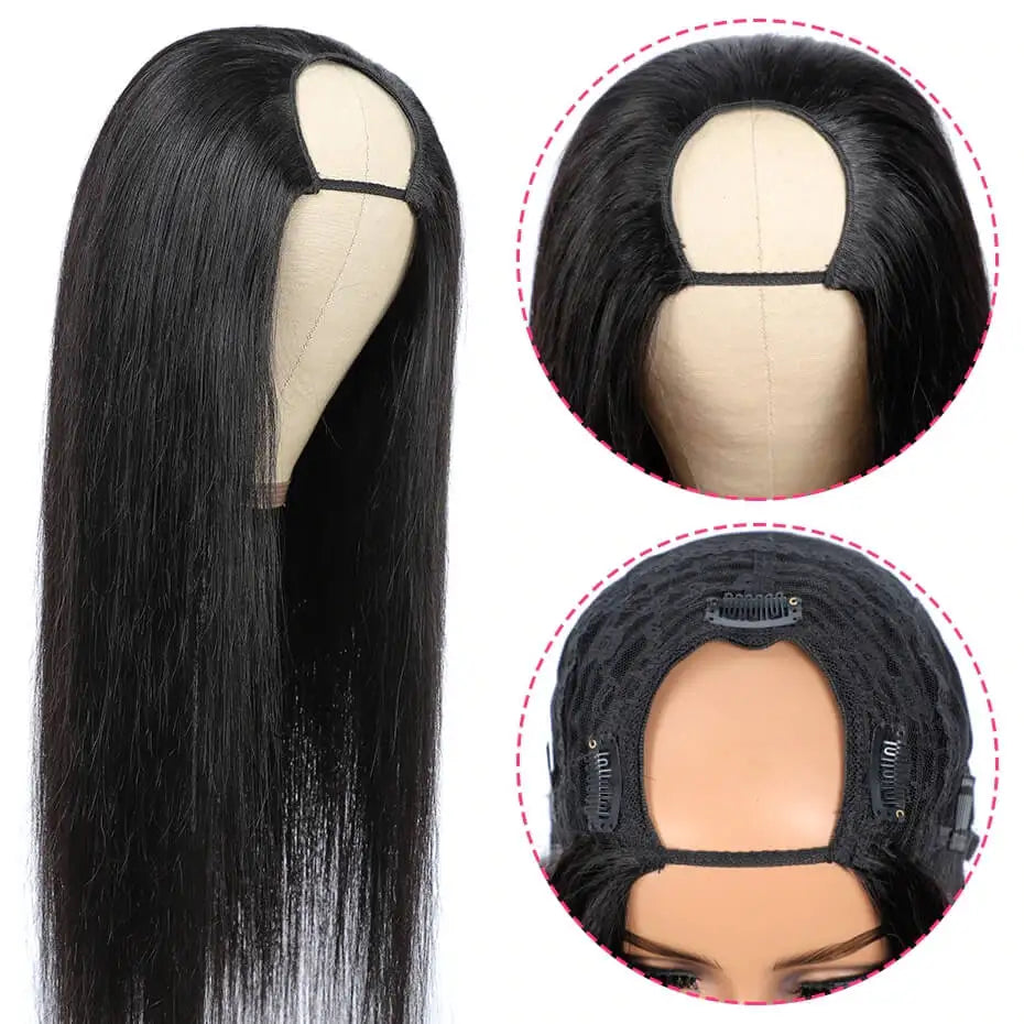 U Part Wig Human Hair Perruque Ombre Human Hair Wig 1b 30 2 Tone Brown Wig Brazilian Straight Ombre Blonde UPart Human Hair Wigs