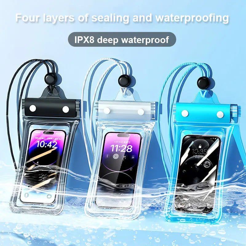 Waterproof Phone Pouch Case Drift Diving Swimming Bag Underwater Dry Bag Case Cover For Phone Water Sports Beach Pool 7 inch