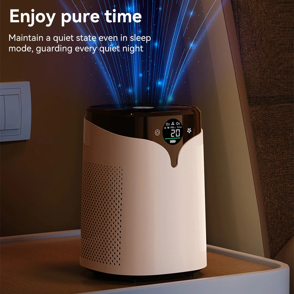 PM2.5 Air Purifier Negative Ion Purifier Pet Hair Dust Smog Air Purifier with Digital Display & Timer for Home