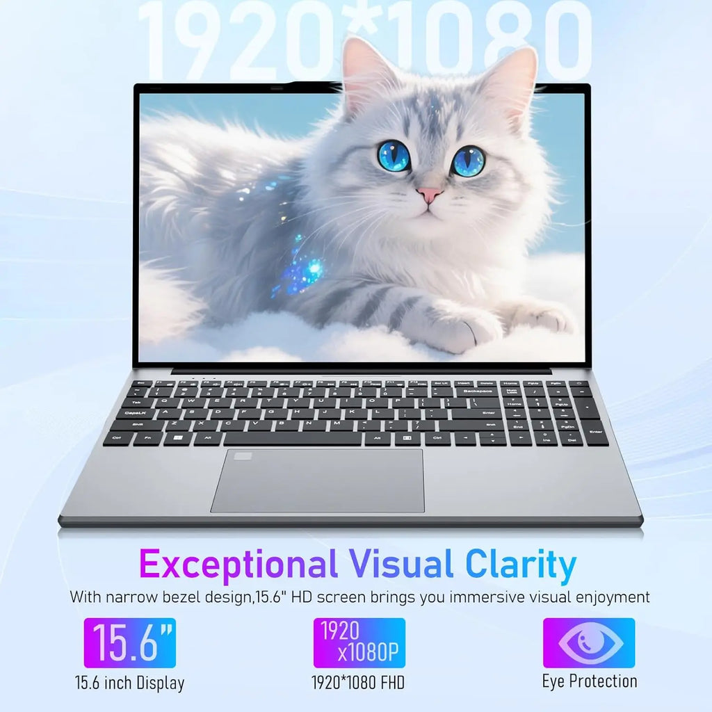 15.6inch Intel Notebook PC Ultra Slim Laptop Intel Core i3-5005U 16GB RAM 1TB 2TB SSD Office Study Computer PC Windows 11 Pro