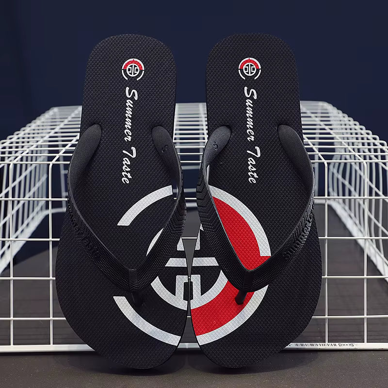 Men's Leather Flip Flops Outdoor Beach Flip Flops British Fashion Leather Sandals Soft Sole Men Bathroom Shoes Zapatos De Hombre