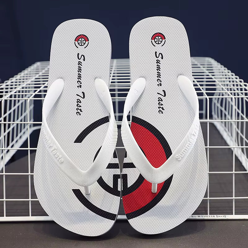 Men's Leather Flip Flops Outdoor Beach Flip Flops British Fashion Leather Sandals Soft Sole Men Bathroom Shoes Zapatos De Hombre