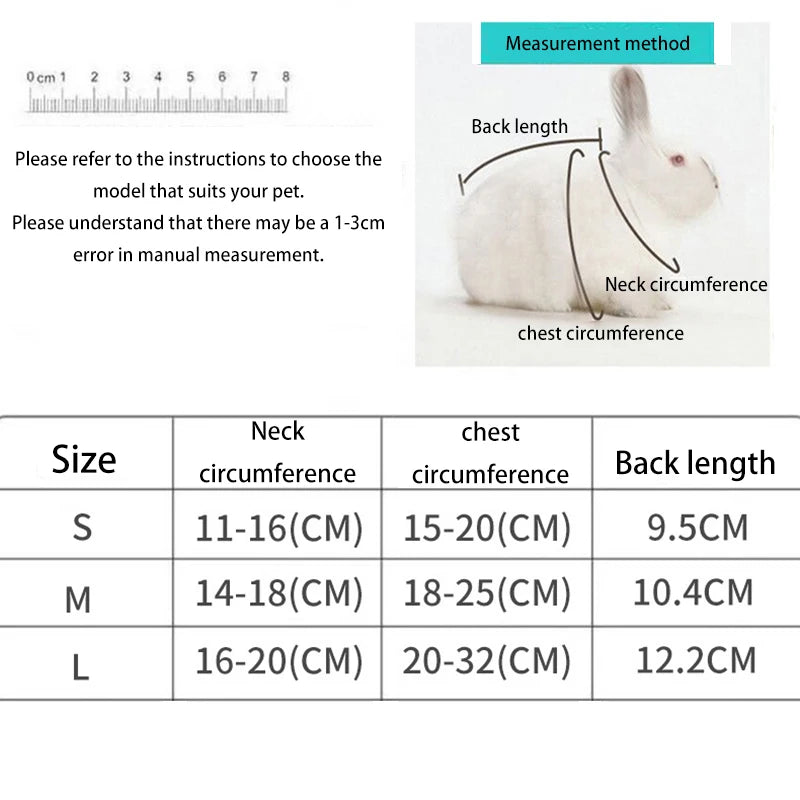 Breathable and stylish pet vest-style harness with adjustable soft strap and elastic leash set, suitable for rabbits and cats