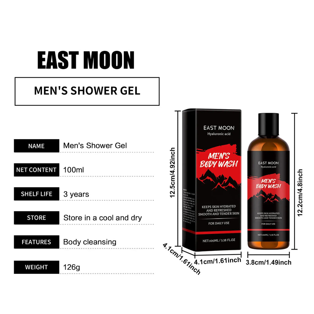 Shower Gel for Men Gentle Cleansing Moisturizing Exfoliator Body Wash Brightening Skin Shrink Pores Fragrance Foam Bath Lotion