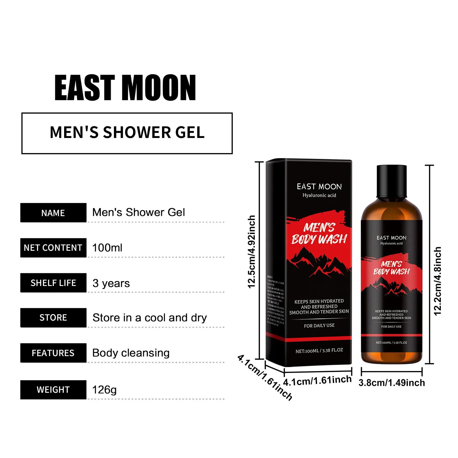 Shower Gel for Men Gentle Cleansing Moisturizing Exfoliator Body Wash Brightening Skin Shrink Pores Fragrance Foam Bath Lotion