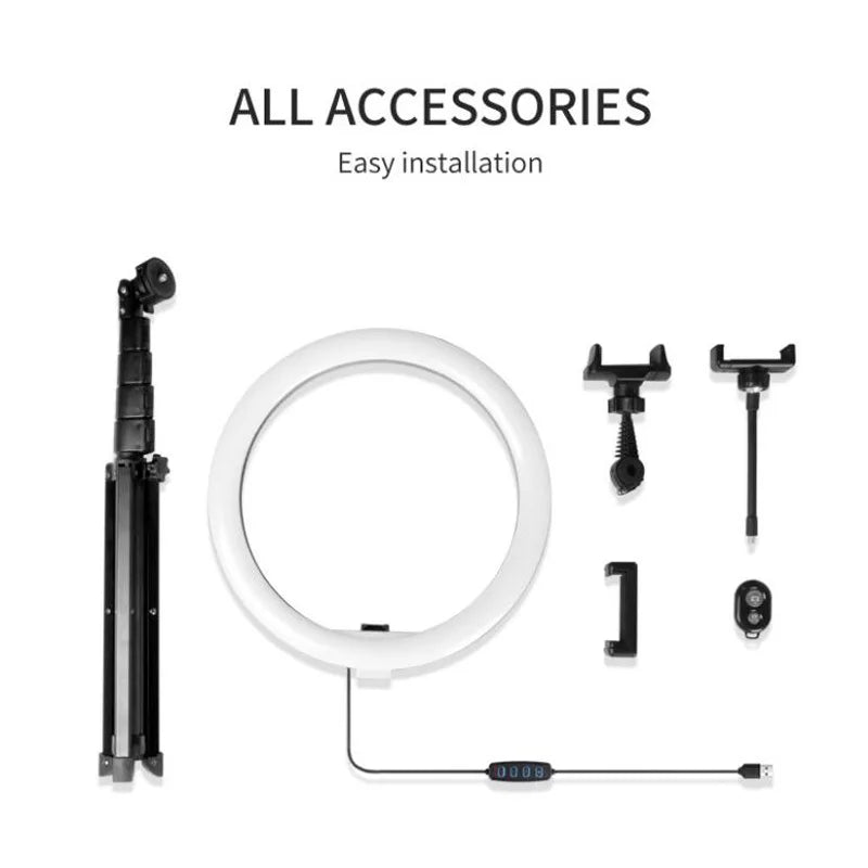 32cm 12" Ring Light Selfie Ringlight for TikTok Photography,Color Temperature 3000-6000K 54'' Extendable Tripod Stand for Live