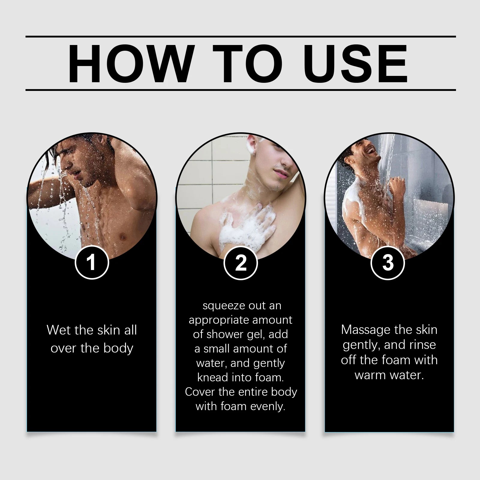 Shower Gel for Men Gentle Cleansing Moisturizing Exfoliator Body Wash Brightening Skin Shrink Pores Fragrance Foam Bath Lotion