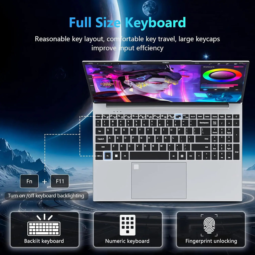 15.6inch Intel Notebook PC Ultra Slim Laptop Intel Core i3-5005U 16GB RAM 1TB 2TB SSD Office Study Computer PC Windows 11 Pro