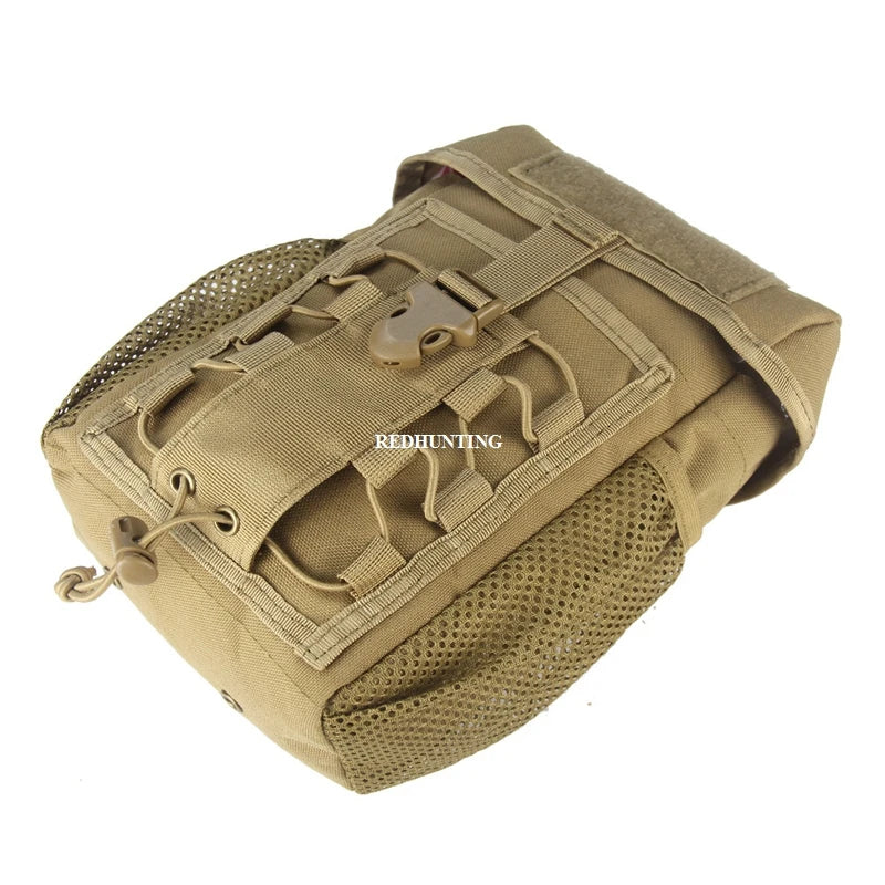 Tactical Pouch CS Dump Drop Pouch Outdooer Utility Pouch Bag Waterproof 1000D Nylon Folding Molle Dump Bag for Outdoor Hiking