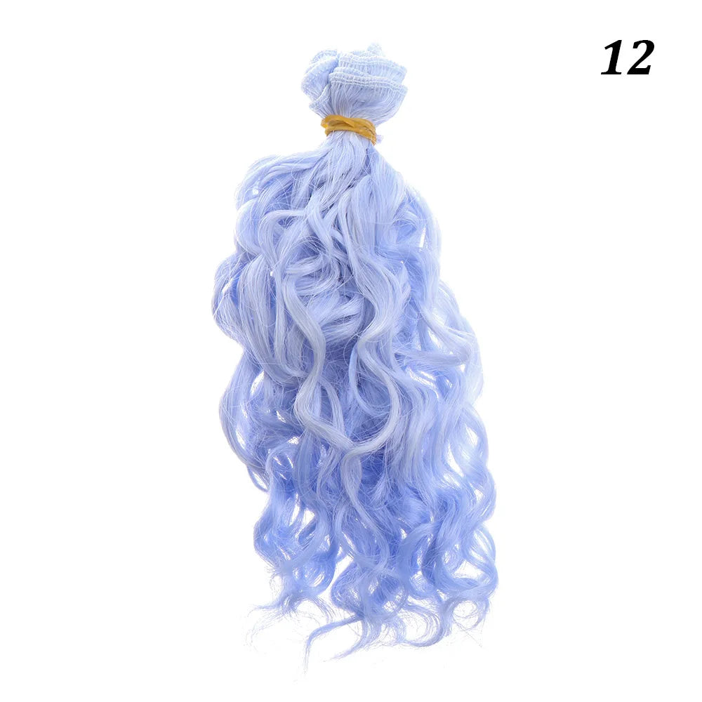 15*100cm 1/6 1/4 1/3  Fashion Mini Tresses High-Temperature Screw Periwig Curly Wigs DIY Doll Hair Toy Toupee Kids Gifts