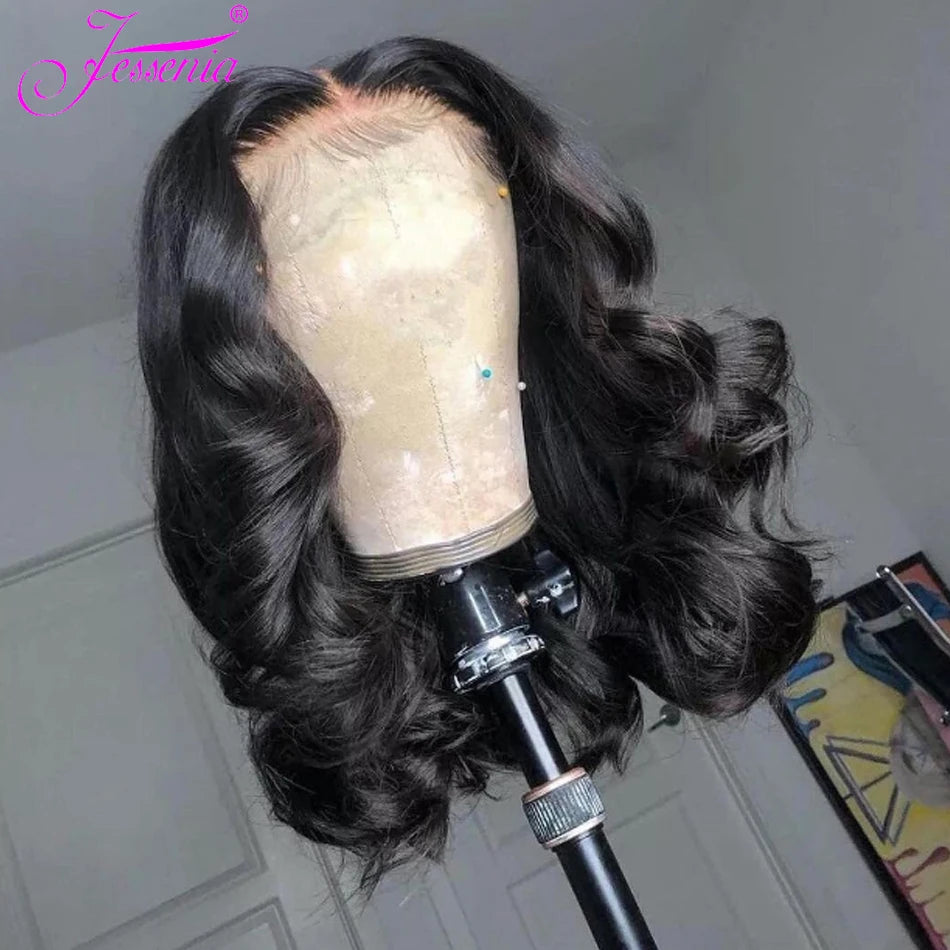 Glueless Body Wave Bob Wig Peruvian Lace Frontal Ready To Wear Human Hair Wigs NaturalColor Perruques Cheveux Humain Wear And Go