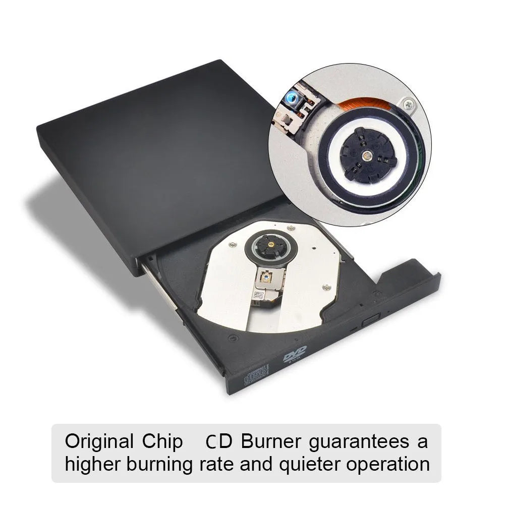 New Universal External USB DVD Optical Drive 24X CD Recorder for PC Laptop