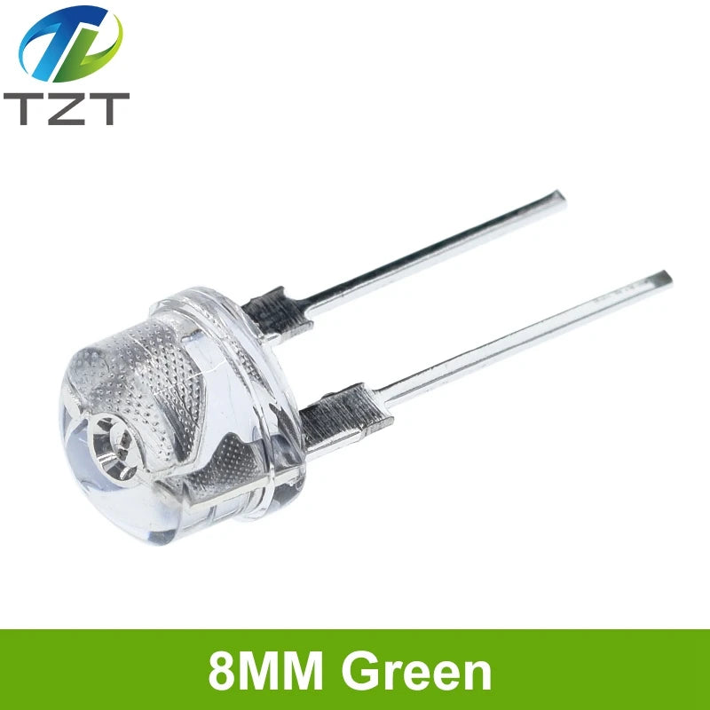 10/100PCS NEW F8 8mm 0.5W 3.0-3.2V Straw hat LED White Super bright LED lamp Wide Angle Transparent LED Lamp Strawhat LED