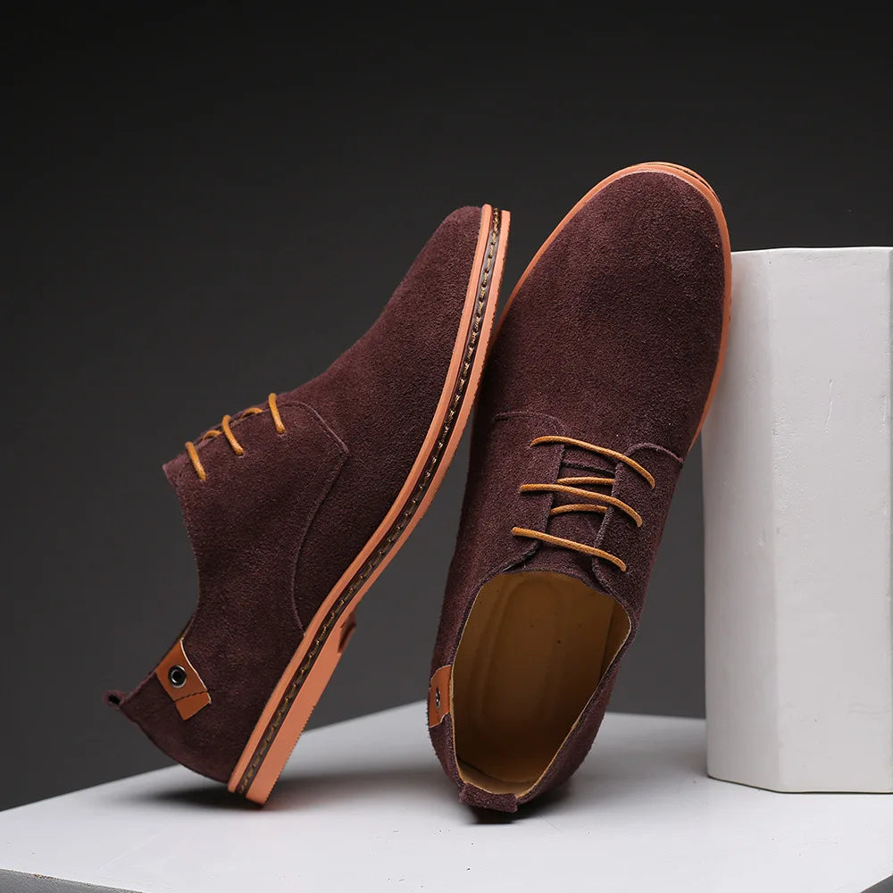 2024 fashion men casual shoes new spring men flats lace up male suede oxfords men leather shoes zapatillas hombre size 38-48