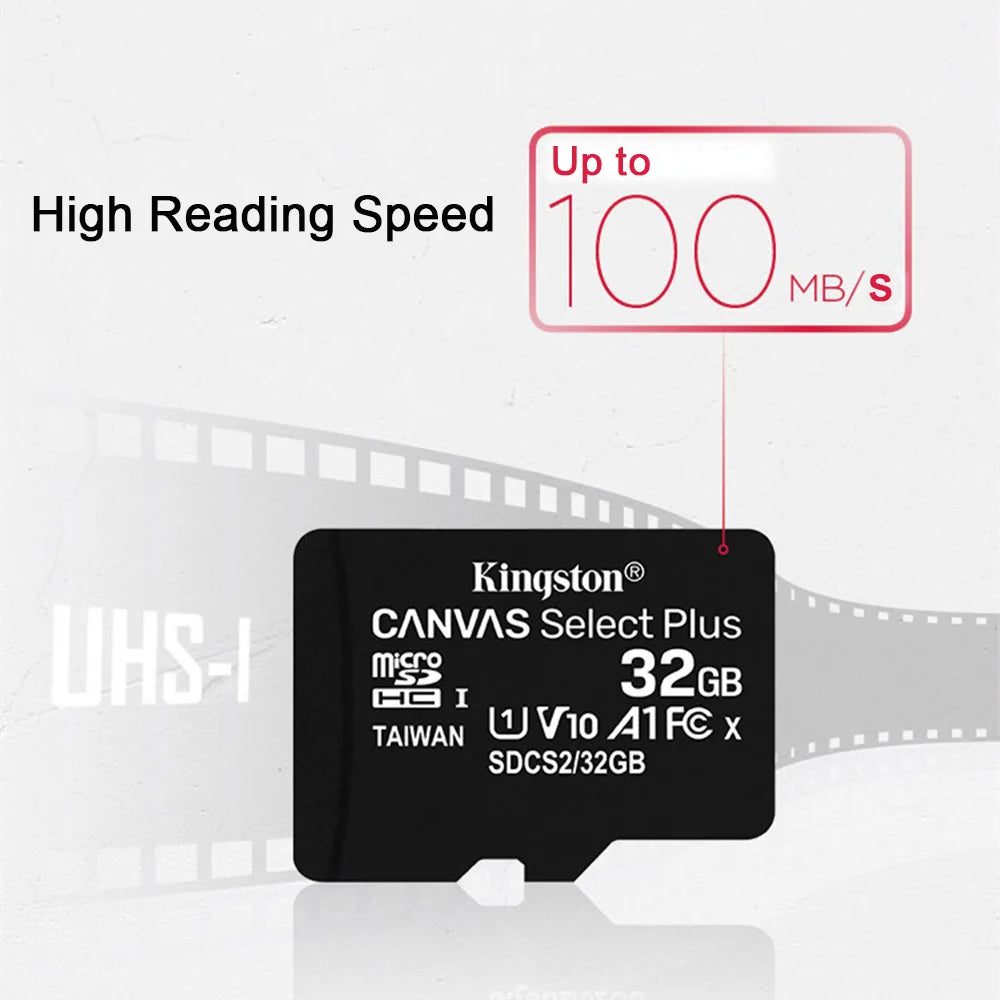 Kingston Memory Card 128GB 32GB Micro SD TF 64GB 256GB MicroSD SDCS2 100MB/S Reading Speed Class 10 Flash Card SD