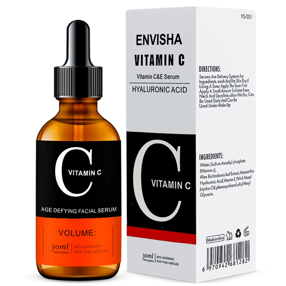 ENVISHA Vitamin C Face Care Serum Organic Skin Whitening Anti Aging Wrinkle Shrink Pores Moisturizing Hyaluronic Acid Retinol