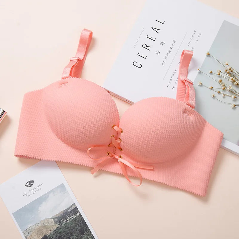 Fashion Sexy Bars Adjusted Seamless Lingerie Wire Free Bras For Women Push Up Bra Intimates