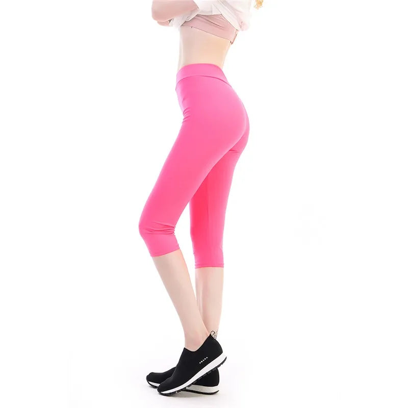 Shorts Women Solid Casual Elastic High Waist Biker Shorts Summer Thin Slim Bottoms Cycling Shorts Yoga Fitness Shorts Leggings