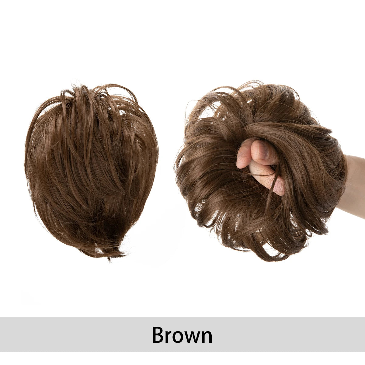 Synthetic Fake Hair Bun Curly Band Hairpiece Scrunchie Scrunchy Wrap Messy Piece Elastic Afro Chignon Cheveux Tail Women's Updo