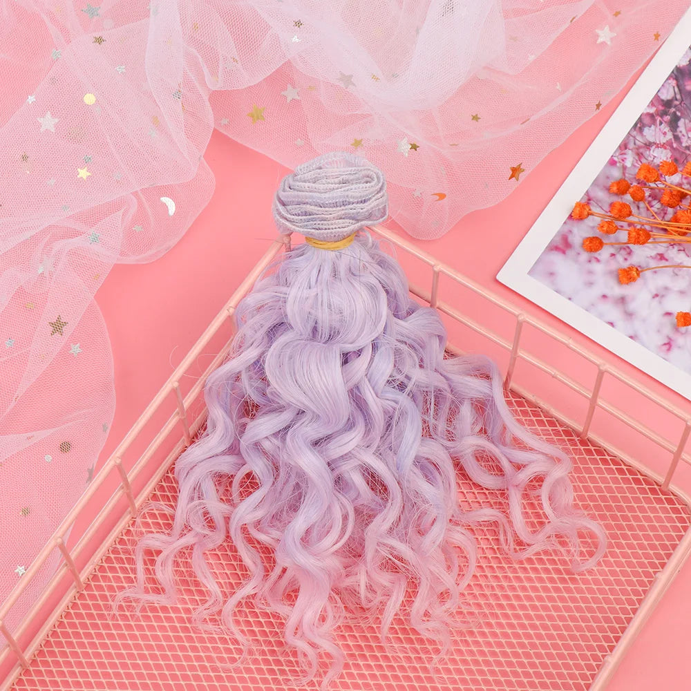 15*100cm 1/6 1/4 1/3  Fashion Mini Tresses High-Temperature Screw Periwig Curly Wigs DIY Doll Hair Toy Toupee Kids Gifts