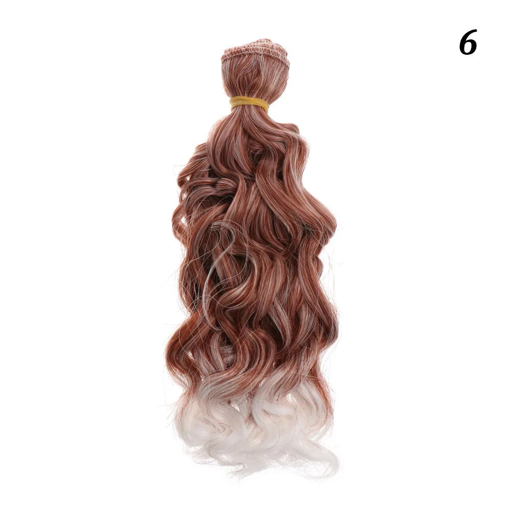 15*100cm 1/6 1/4 1/3  Fashion Mini Tresses High-Temperature Screw Periwig Curly Wigs DIY Doll Hair Toy Toupee Kids Gifts