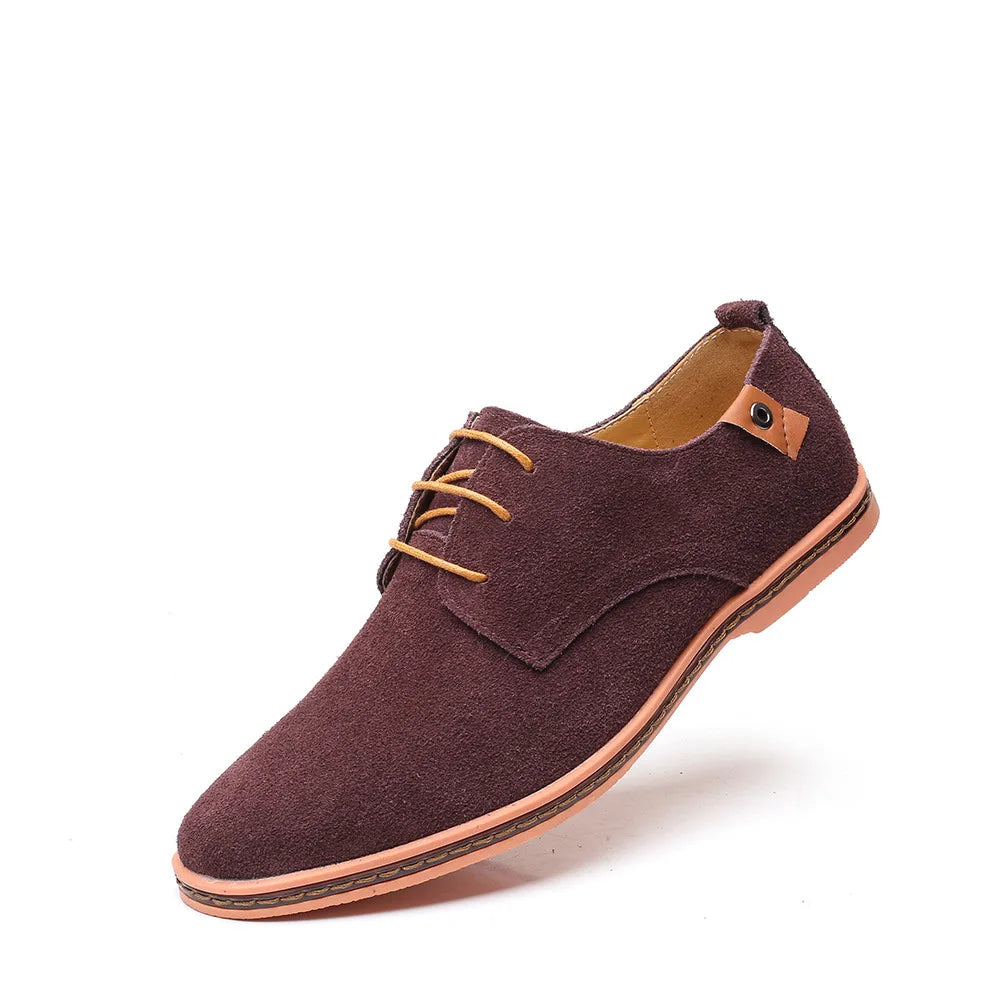 2024 fashion men casual shoes new spring men flats lace up male suede oxfords men leather shoes zapatillas hombre size 38-48