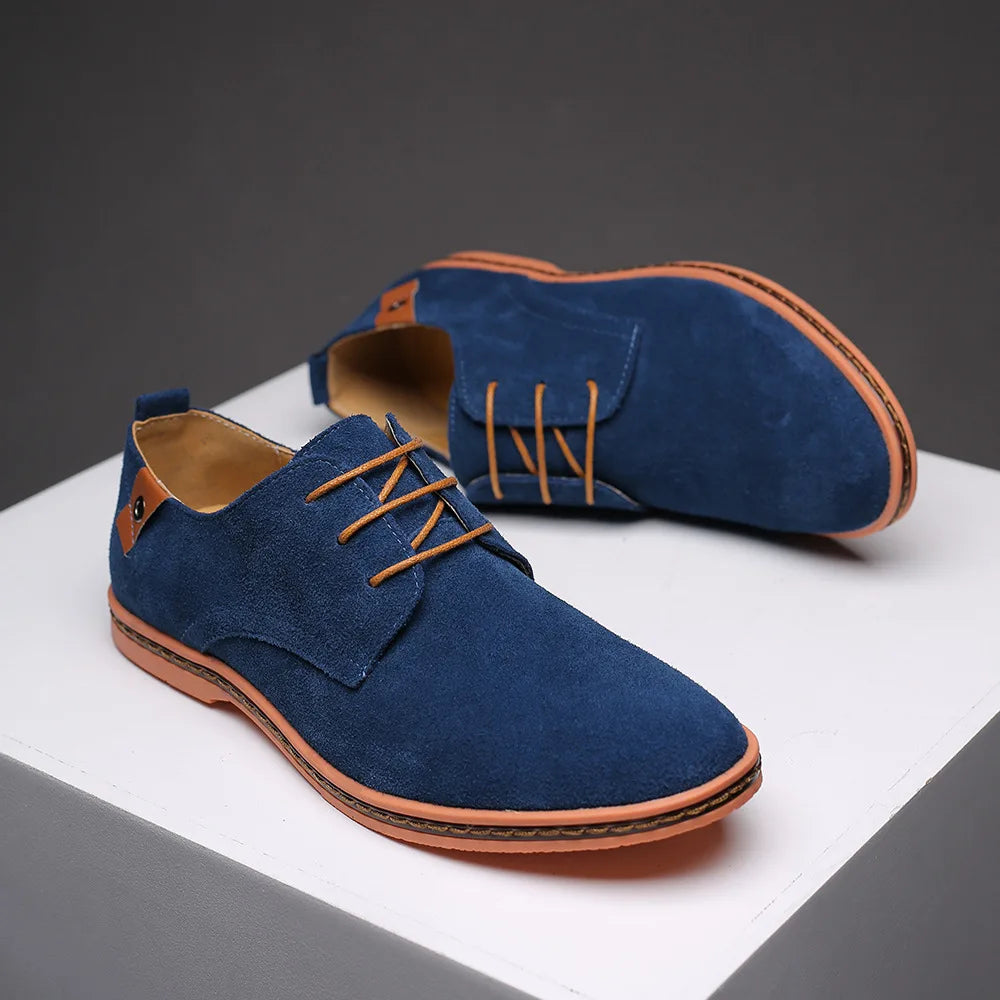 2024 fashion men casual shoes new spring men flats lace up male suede oxfords men leather shoes zapatillas hombre size 38-48