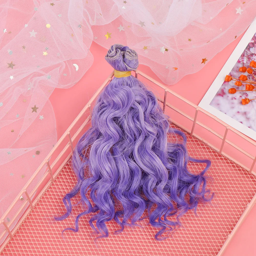 15*100cm 1/6 1/4 1/3  Fashion Mini Tresses High-Temperature Screw Periwig Curly Wigs DIY Doll Hair Toy Toupee Kids Gifts