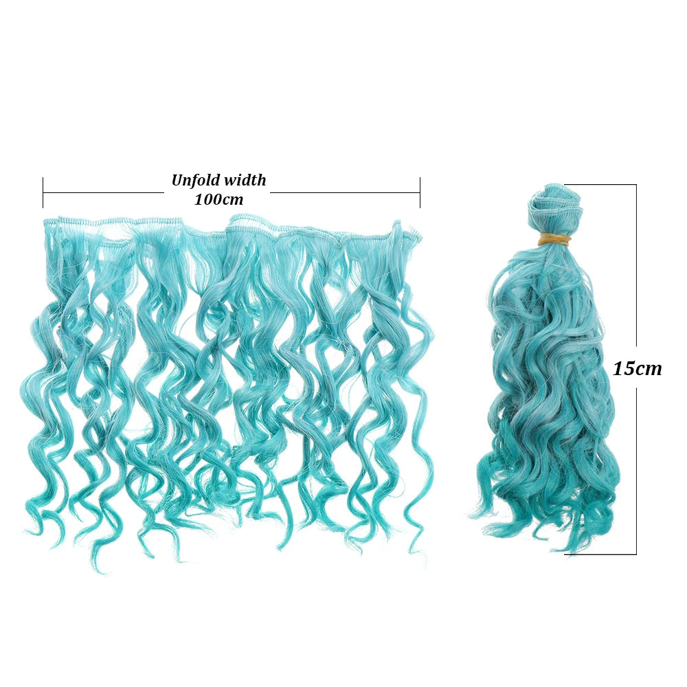15*100cm 1/6 1/4 1/3  Fashion Mini Tresses High-Temperature Screw Periwig Curly Wigs DIY Doll Hair Toy Toupee Kids Gifts