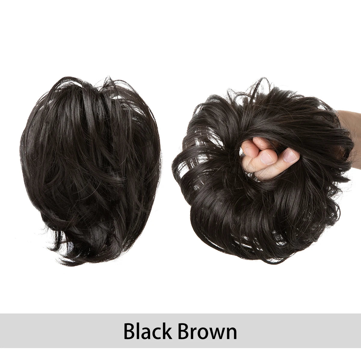 Synthetic Fake Hair Bun Curly Band Hairpiece Scrunchie Scrunchy Wrap Messy Piece Elastic Afro Chignon Cheveux Tail Women's Updo