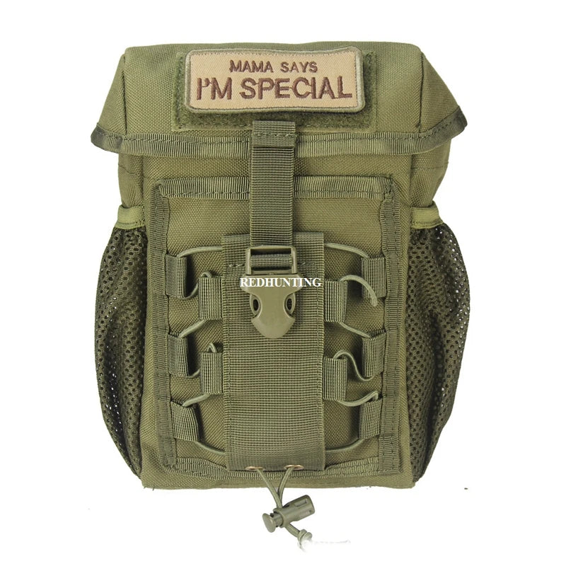 Tactical Pouch CS Dump Drop Pouch Outdooer Utility Pouch Bag Waterproof 1000D Nylon Folding Molle Dump Bag for Outdoor Hiking