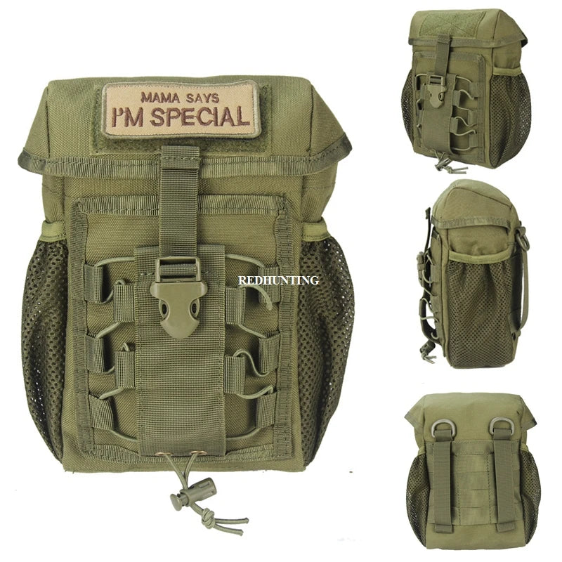 Tactical Pouch CS Dump Drop Pouch Outdooer Utility Pouch Bag Waterproof 1000D Nylon Folding Molle Dump Bag for Outdoor Hiking