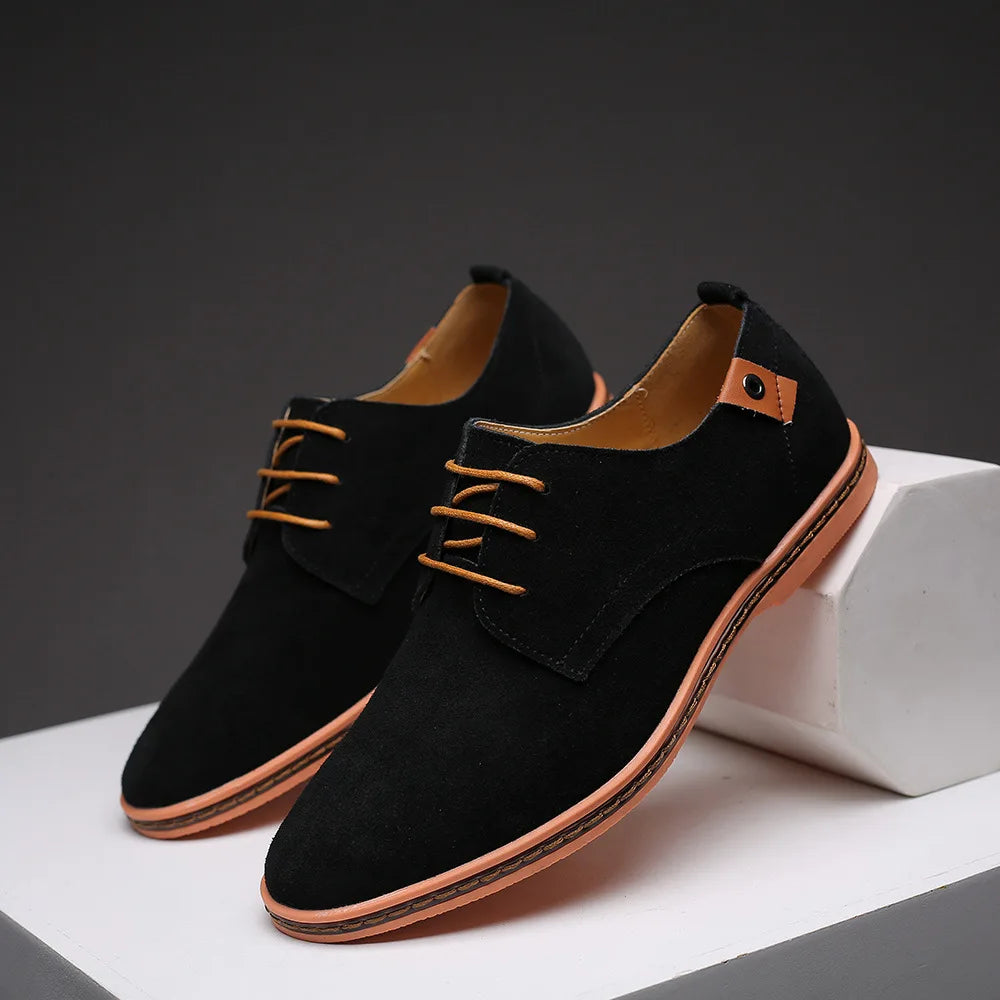 2024 fashion men casual shoes new spring men flats lace up male suede oxfords men leather shoes zapatillas hombre size 38-48