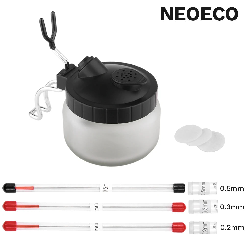 Airbrush Cleaning Pot Spray Gun Cleaner Glass Air Brush Easy Holder Clean Paint Jar Bottle Spray Gun Sprayer Clean Tools Set