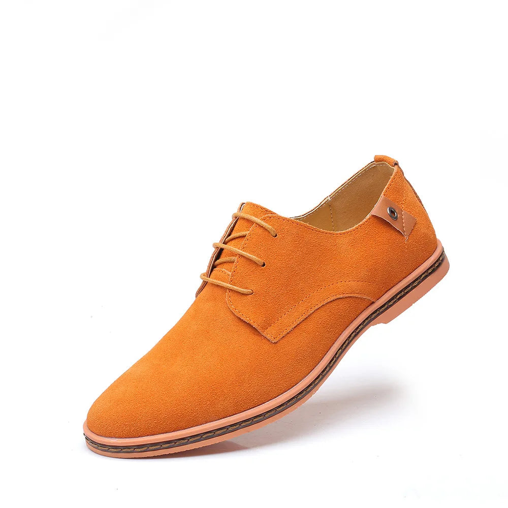 2024 fashion men casual shoes new spring men flats lace up male suede oxfords men leather shoes zapatillas hombre size 38-48
