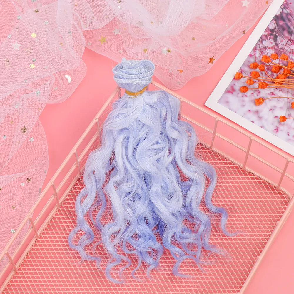 15*100cm 1/6 1/4 1/3  Fashion Mini Tresses High-Temperature Screw Periwig Curly Wigs DIY Doll Hair Toy Toupee Kids Gifts