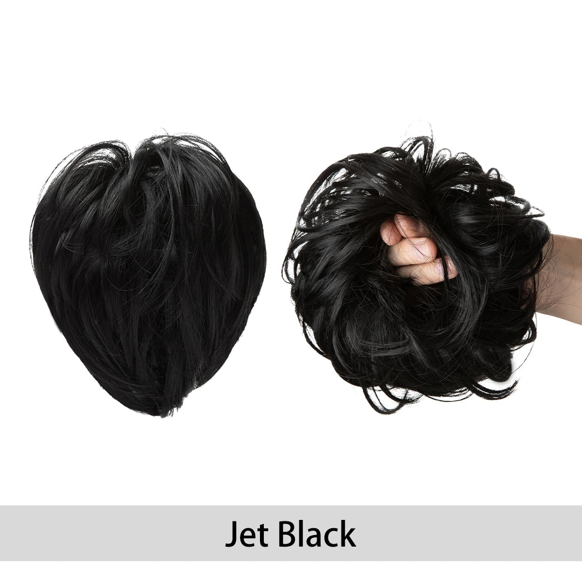 Synthetic Fake Hair Bun Curly Band Hairpiece Scrunchie Scrunchy Wrap Messy Piece Elastic Afro Chignon Cheveux Tail Women's Updo