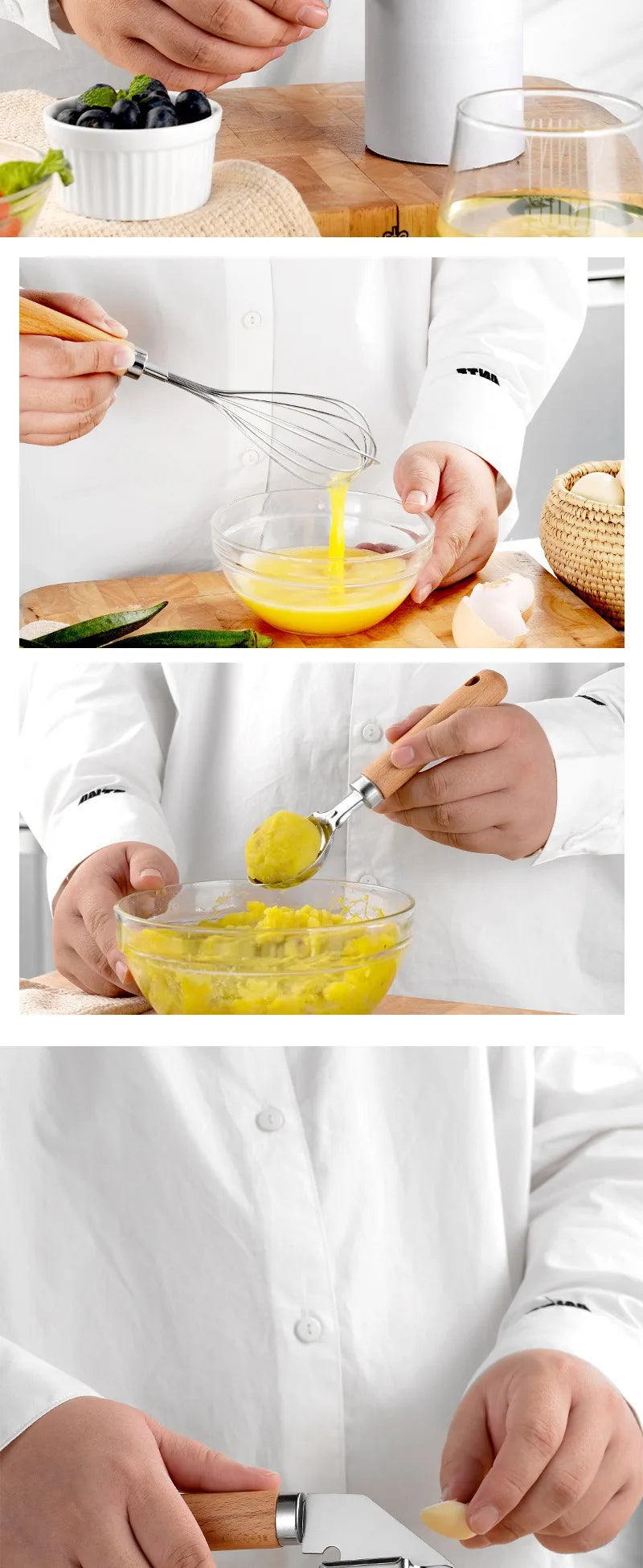 Cooking Utensils Set With Wooden Handle Can Opener Baking Set Cooking Tool Kitchenware Pizza Peeler Cheese Knife Kitchen Gadget