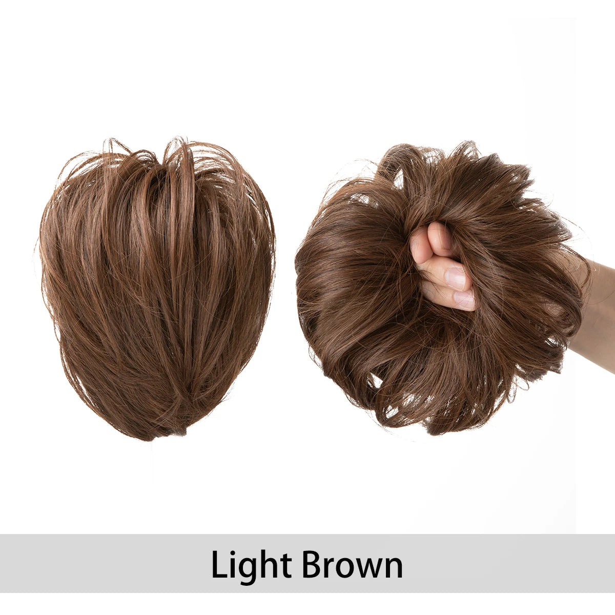 Synthetic Fake Hair Bun Curly Band Hairpiece Scrunchie Scrunchy Wrap Messy Piece Elastic Afro Chignon Cheveux Tail Women's Updo