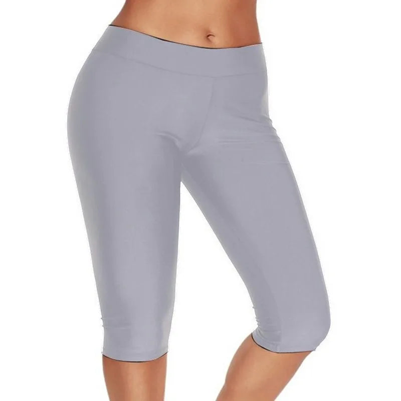 Shorts Women Solid Casual Elastic High Waist Biker Shorts Summer Thin Slim Bottoms Cycling Shorts Yoga Fitness Shorts Leggings