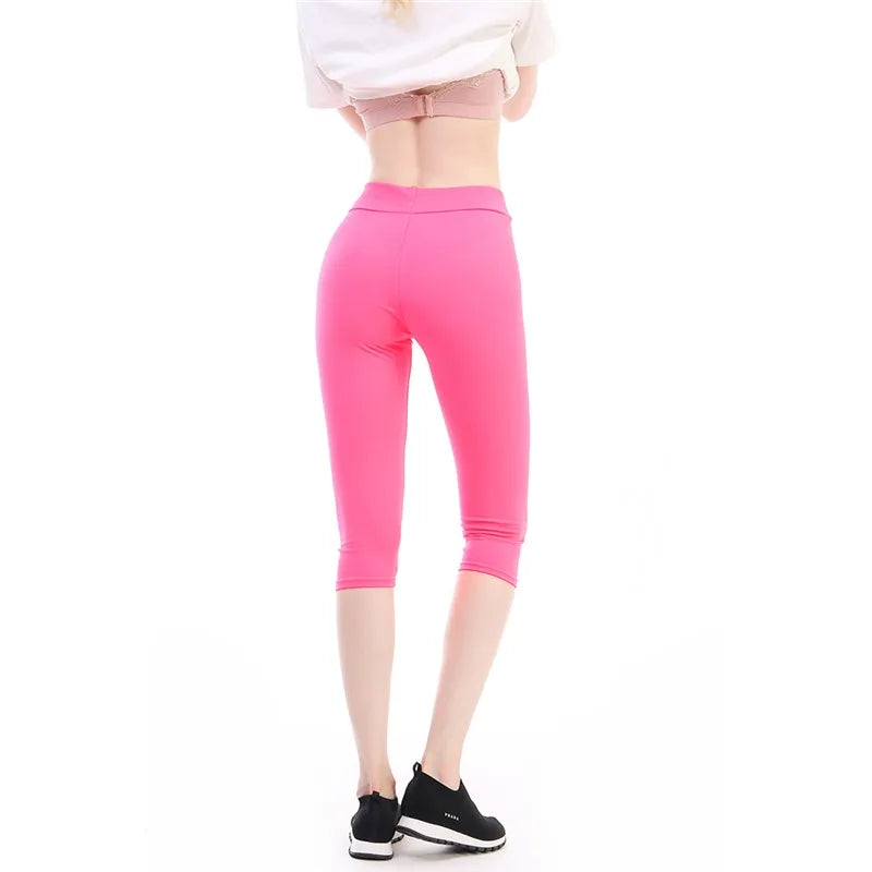 Shorts Women Solid Casual Elastic High Waist Biker Shorts Summer Thin Slim Bottoms Cycling Shorts Yoga Fitness Shorts Leggings