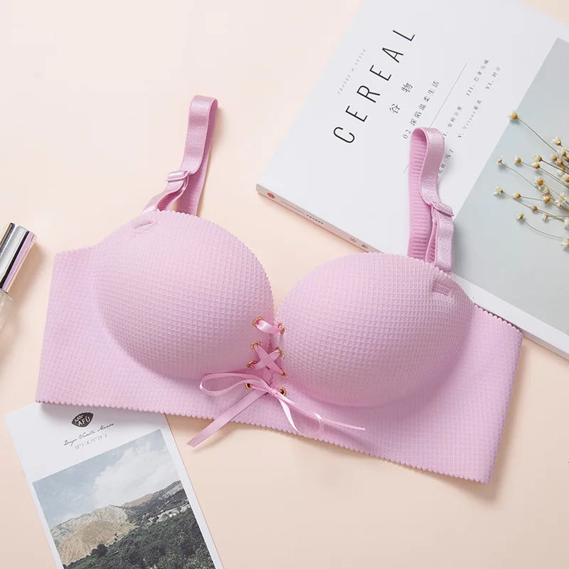 Fashion Sexy Bars Adjusted Seamless Lingerie Wire Free Bras For Women Push Up Bra Intimates