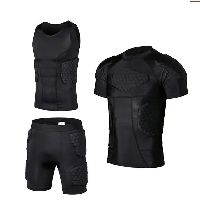 Padded Compression Shorts Vest Knee Pads Protector Football Paintball Basketball Skating Rugby Soccer Anti-collision Suits Sets