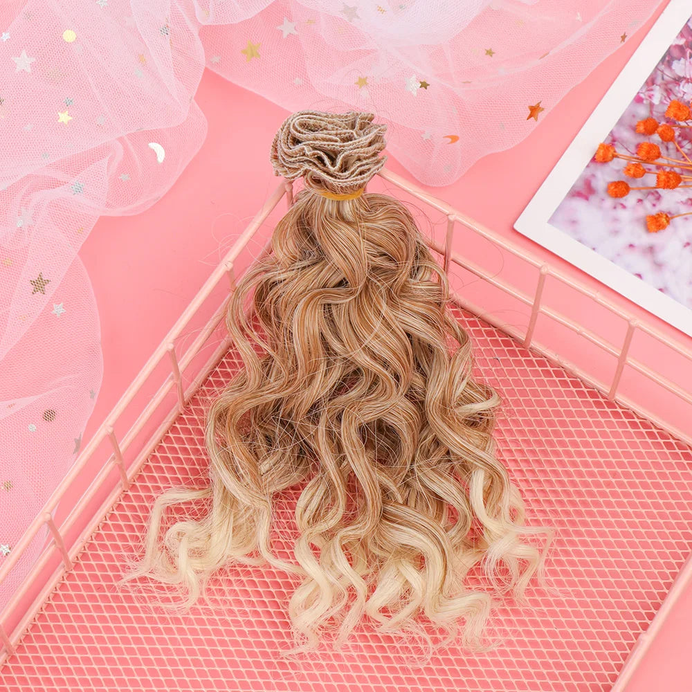 15*100cm 1/6 1/4 1/3  Fashion Mini Tresses High-Temperature Screw Periwig Curly Wigs DIY Doll Hair Toy Toupee Kids Gifts