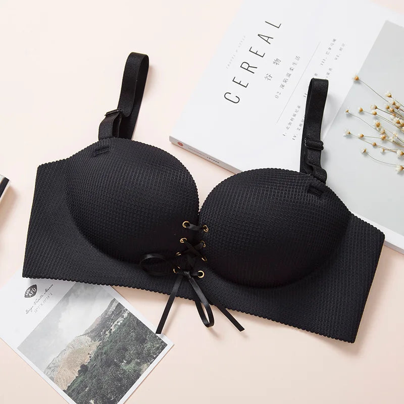 Fashion Sexy Bars Adjusted Seamless Lingerie Wire Free Bras For Women Push Up Bra Intimates